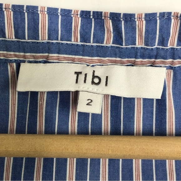 TIBI striped Garcon, off The shoulder blouse - Picture 4 of 11